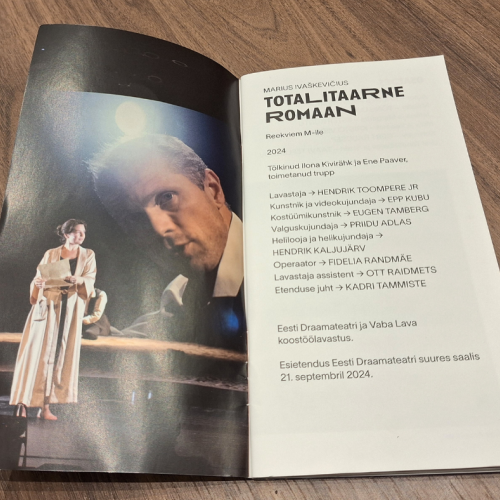 Lavastuse kava ja foto etendusest