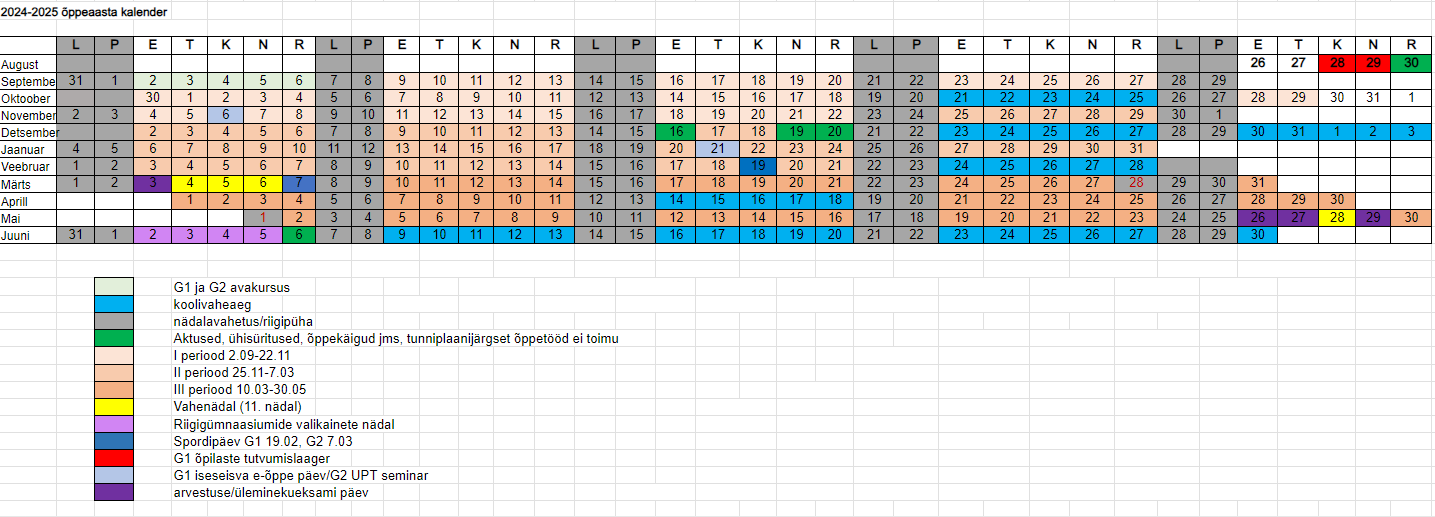 Õppeaasta kalender